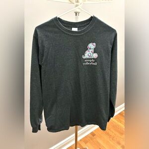 Dog-Simply Volleyball Long Sleeve Tee - Dark Gray